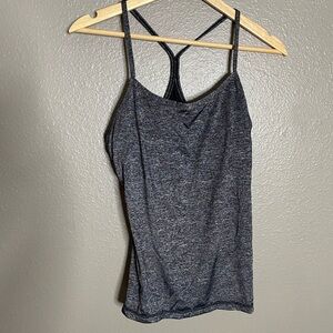 Lululemon Athletica Charcoal Tank Top With Bulit in padded Bra